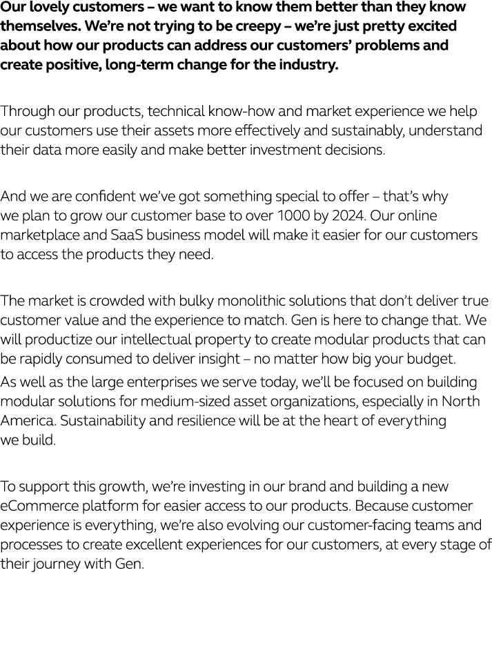 Our lovely customers   we want to know them better than they know themselves  We re not trying to be creepy   we re j   